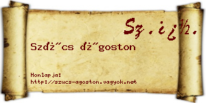 Szűcs Ágoston névjegykártya
