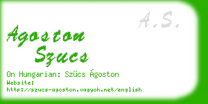 agoston szucs business card