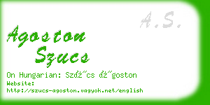 agoston szucs business card